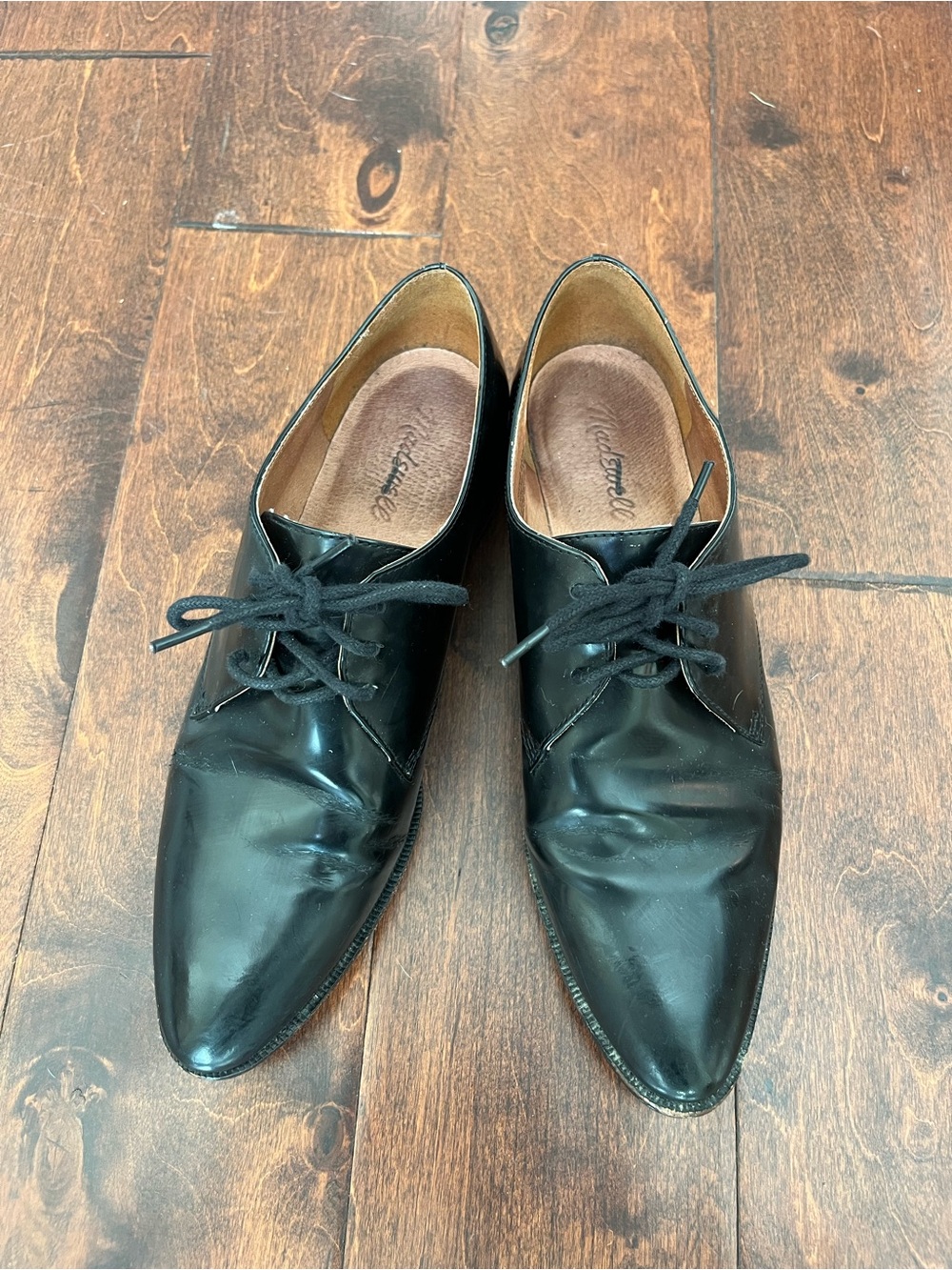 Madewell Classic Black Leather Lace-Up Dress Shoes